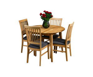 Table Casanova 1100/16000 ash lacquer and chairs Victor 4 pcs. ash nat & soft black