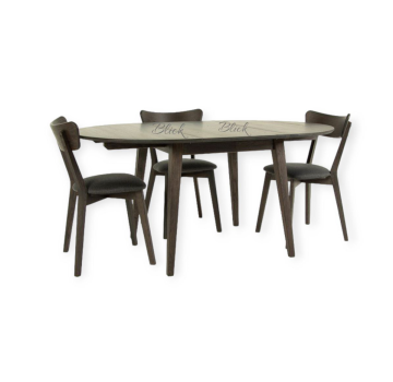 Стіл RoundNew 110(160) розкладний ясен лак венге