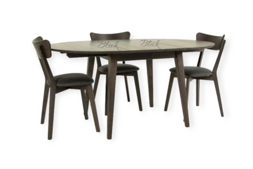 Стіл RoundNew 110(160) розкладний ясен лак венге