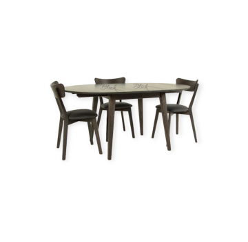 Стіл RoundNew 110(160) розкладний ясен лак венге