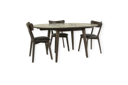 Стіл RoundNew 110(160) розкладний ясен лак венге