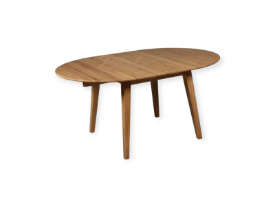 Стіл RoundNew 110/160 ясен лак та стільці Dallas 4 шт ясен soft black