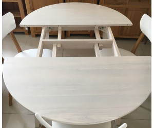 Стіл RoundNew 110/160 розкладний з ясена лак perl