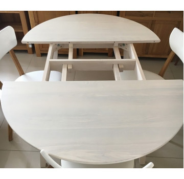 Стіл RoundNew 110/160 розкладний з ясена лак perl