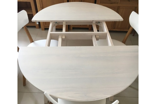 Стіл RoundNew 110/160 розкладний з ясена лак perl