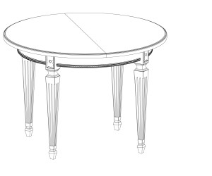 Стол  Orient Art - White & Gold