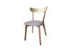 Елегантний стілець Blick West: Ясен лак & М'яке сіре сидіння Malmo gray 95