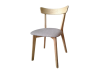 Elegant chair Blick West: Ash varnish & Soft gray seat Malmo gray 95