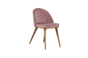 Chair Mars ash rustic & almeri pink modern wooden chair with upholstered seat and back
