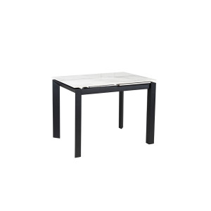 Стіл Ларс обідній розкладний 1000/1400х750х750 білий глянець чорні ноги
