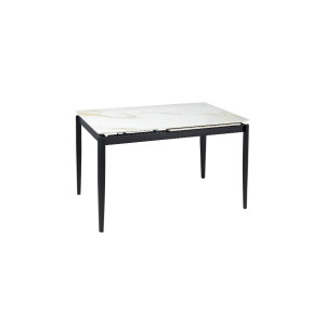 
Стіл Хіт обідній розкладний 1200/1800х800х750 молочний глянець чорні ноги