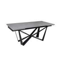 Стіл АСПЕН сірий мат 1800/2600×750 чорні ноги
