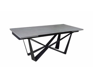 Стіл АСПЕН сірий мат 1800/2600×750 чорні ноги