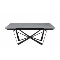 Стіл АСПЕН сірий мат 1800/2600×750 чорні ноги