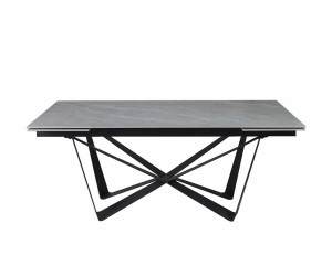 Стіл АСПЕН сірий мат 1800/2600×750 чорні ноги