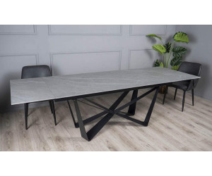 Стіл АСПЕН сірий мат 1800/2600×750 чорні ноги